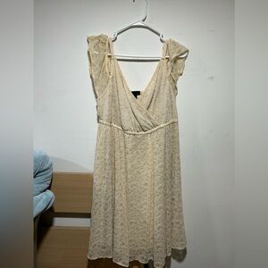Torrid 1x Ivory Lace Cold Shoulder Skater Dress